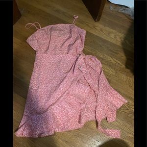 SHEIN pink wrap dress Large